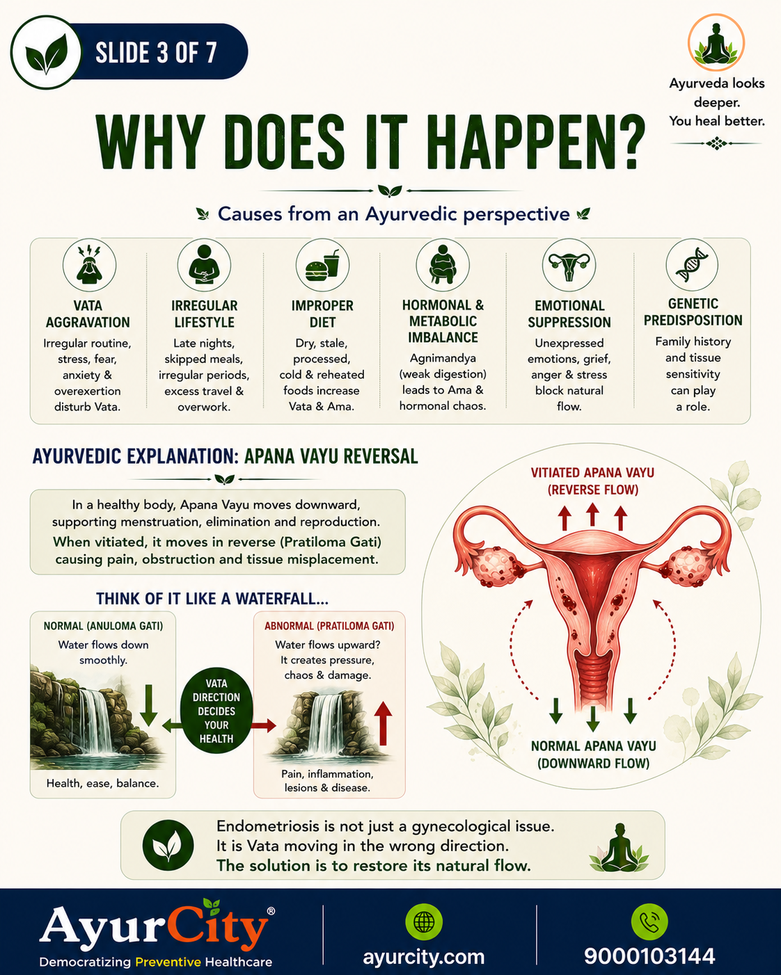 Endometriosis in Ayurveda: Understanding Apana Vayu — slide 3