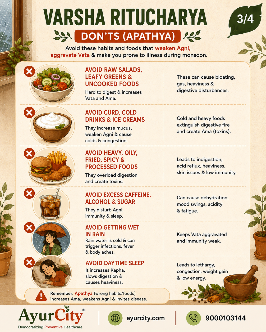 Varsha Ritucharya: An Ayurvedic Guide to Staying Healthy This Monsoon — slide 3