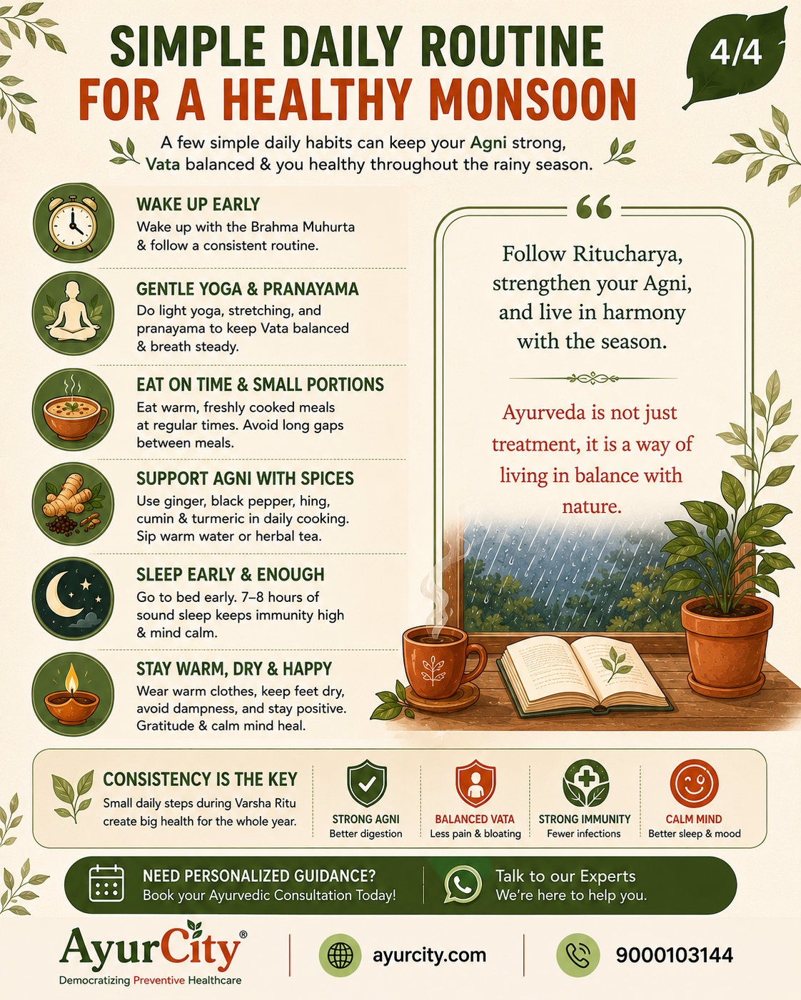 Varsha Ritucharya: An Ayurvedic Guide to Staying Healthy This Monsoon — slide 4