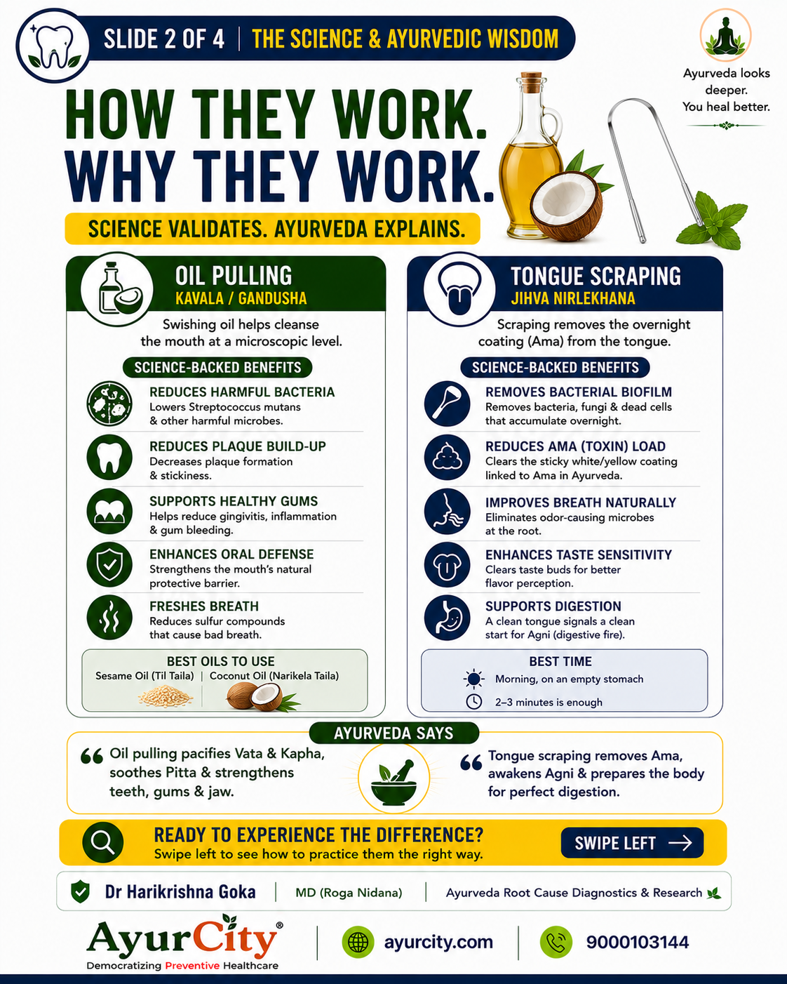 Oil Pulling and Tongue Scraping: Ayurveda's Daily Oral Care Routine — slide 2