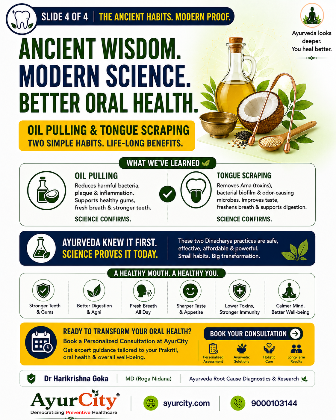 Oil Pulling and Tongue Scraping: Ayurveda's Daily Oral Care Routine — slide 4